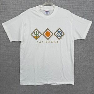 Vintage Las Vegas T Shirt Hanes Beefy T Cactus Sun Snake Souvenir Mens L‎ USA